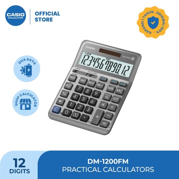 

CASIO ORIGINAL DM-1200FM - Kalkulator Kantor Meja 12 Digit / Calculator ASLI CASIO DM-1200 Garansi Resmi