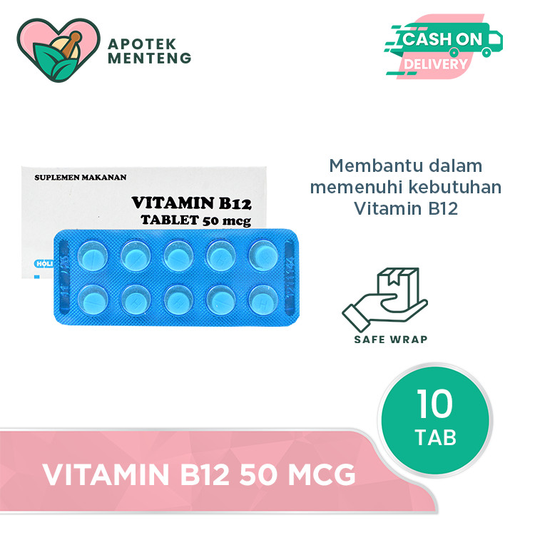 Vitamin B12 50 mcg 10 Tablet - Suplementasi Vitamin B12