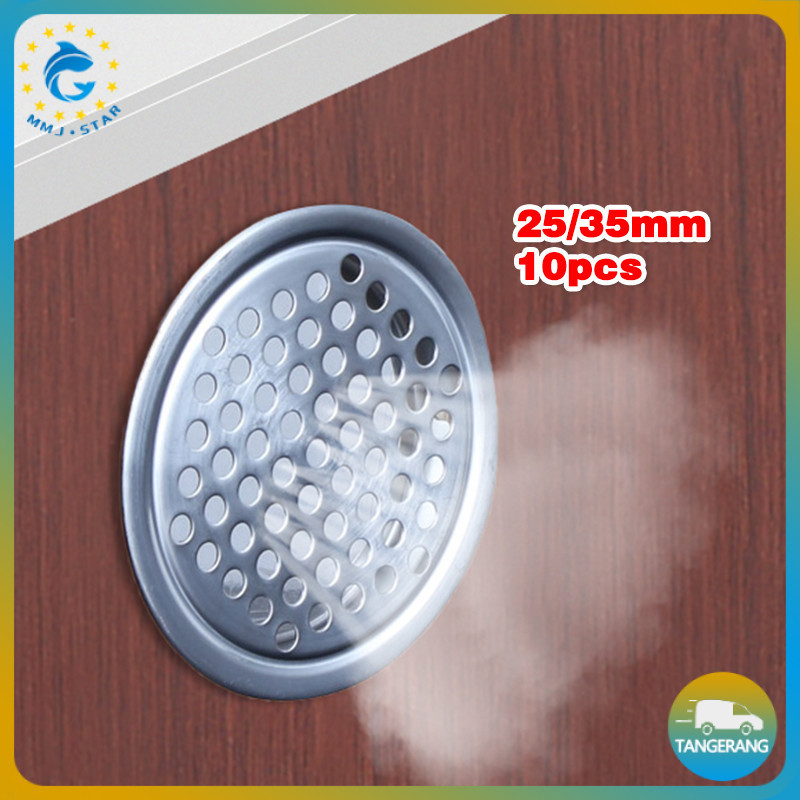 10pcs Saringan Udara Lubang Hawa Bulat Lubang Hawa Cabinet Saringan Udara Stainless Ventilasi Udara 