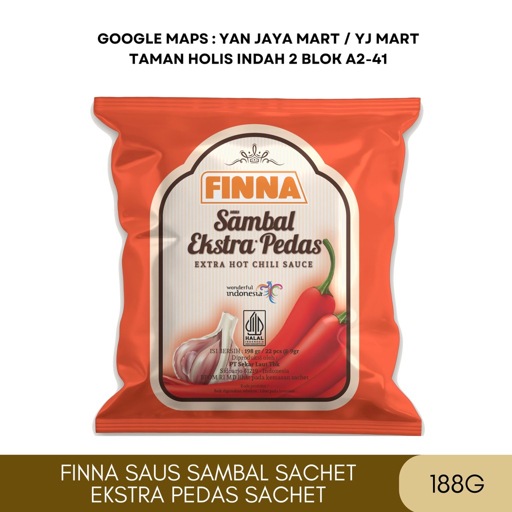 

Finna Saus Sambal Extra Pedas / Ekstra Hot Chill Sauce Sachet 1 Karton/ isi 24 Pcs