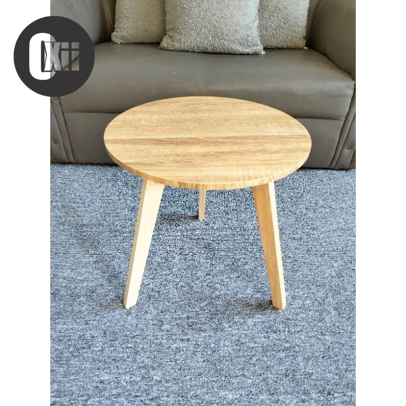 meja bulat/ meja sudut / meja estetik diameter 40 tinggi 40cm kaki kayu dan besi