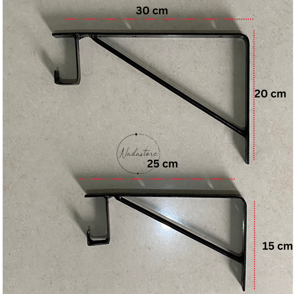 Bracket Besi Rak Dinding Siku Ambalan Susun Tebal / Rak besi siku penyangga tempel dinding