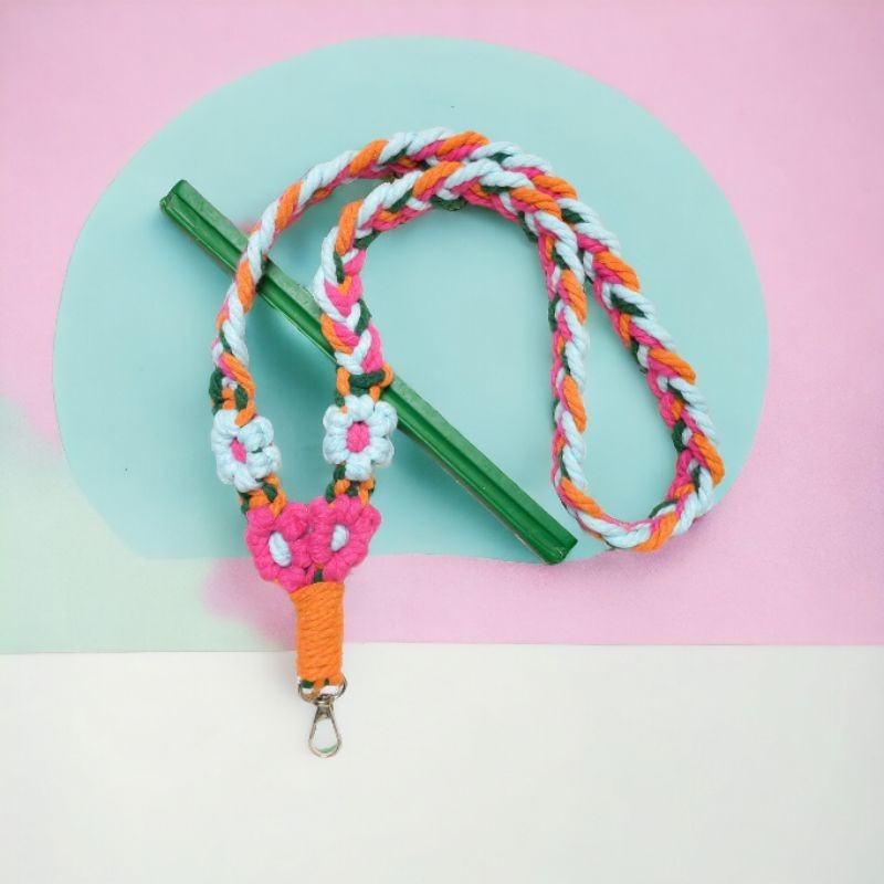

Lanyard Macrame Handmade Aesthetic Tali ID Card