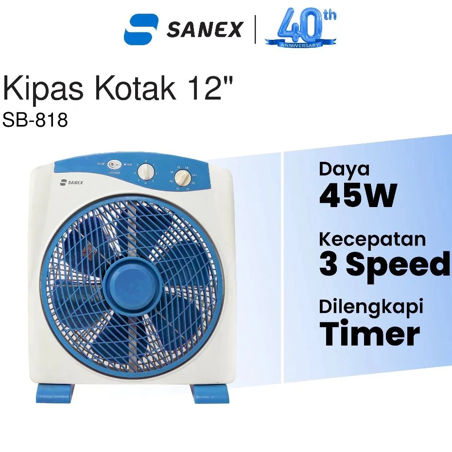 kipas angin kotak sanex | box fan sanex | kipas angin portable, hemat listrik, angin kencang, suara 