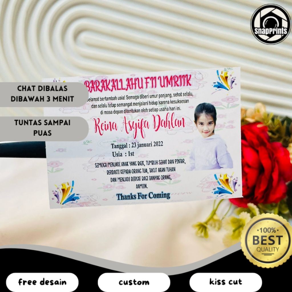 

SP Sticker Label Hampers Ulang Tahun Persegi Stiker Undangan Birthday Ultah Anak Print Custom