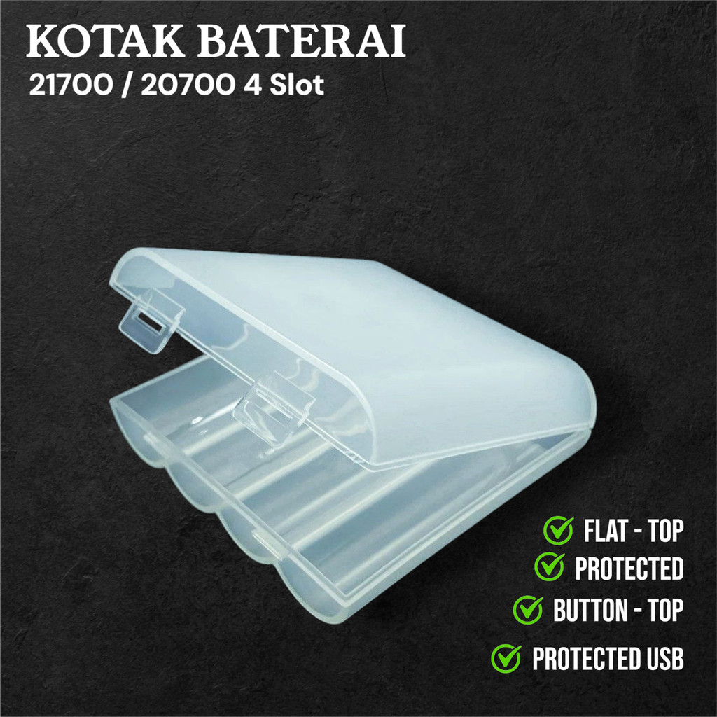 KOTAK BATERAI 21700 20700 ISI 4 SLOT HOLDER BATTERY CASE