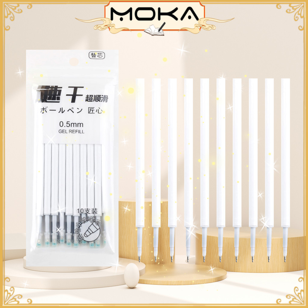 

MOKA REFILL GEL PEN ISI 10 PCS DENGAN UJUNG PENA RUNCING YANG PRESISI ANTI MLEBER MKA27