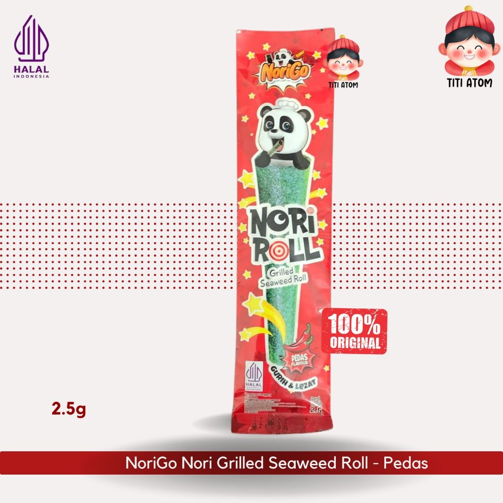 

NoriGo Nori Grilled Seaweed Roll Rumput Laut Pedas 2.5g