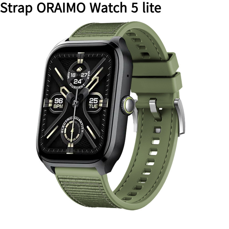 Nylon Strap For ORAIMO watch 5 lite 22mm Silicone Tali pengganti  ORAIMO watch 5 lite OSW-804/OSW804