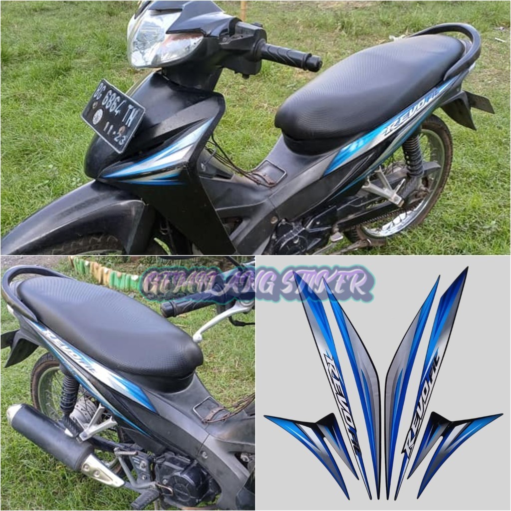 Striping Decal Polet Sticker honda revo fit 2013 hitam lis biru body standar berkualitas terbaik Gem