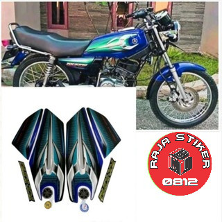 striping rx king 2007 biru set emblem timbul, lis body rx king 2007 biru komplit emblem timbul