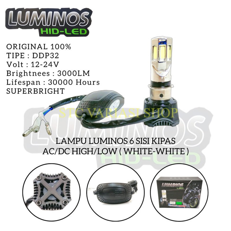 LAMPU LED LUMINOS Original 6 SISI LAMPU DEPAN LED AC / DC  Motor Merk LUMINOS Original