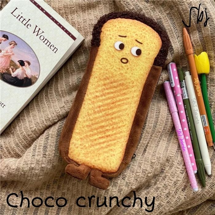 

New Arrival[PROMO] Tempat pensil kain Kotak pensil Pencil case karakter roti french toast Stationery - Choco
