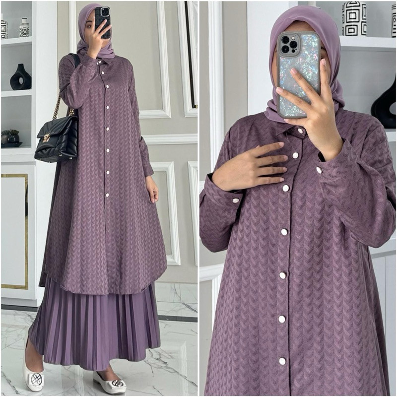 Gamis wanita syari  model baruMEISYA tunik  / Baju Atasan Wanita muslim Tunik kerja kuliah panjang p