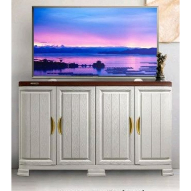 ARKAMANISHOP CABSULFET 454 Papan - Bufet TV Plastik Napolly 4 Pintu Rak TV Plastik Serbaguna KUAT KO