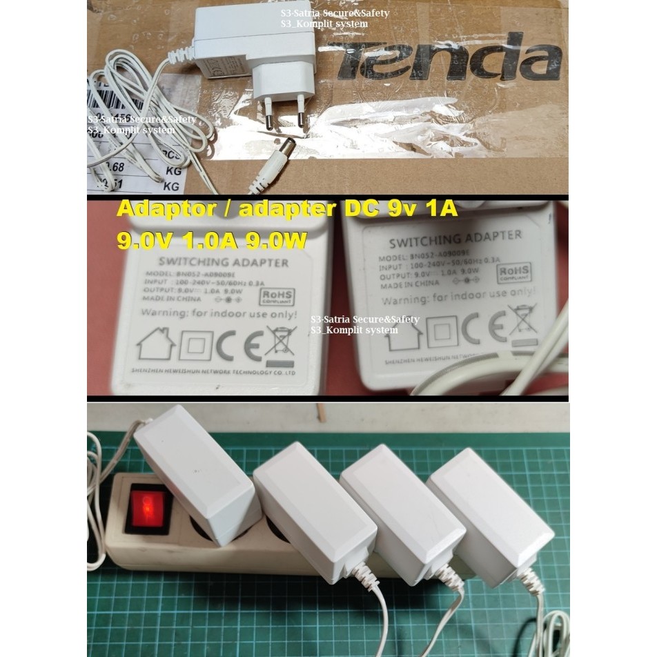 Adaptor 9v 1A dc 9.0V 1.0A 0.6A 0.75A 0.85A buat tenda dlink putih