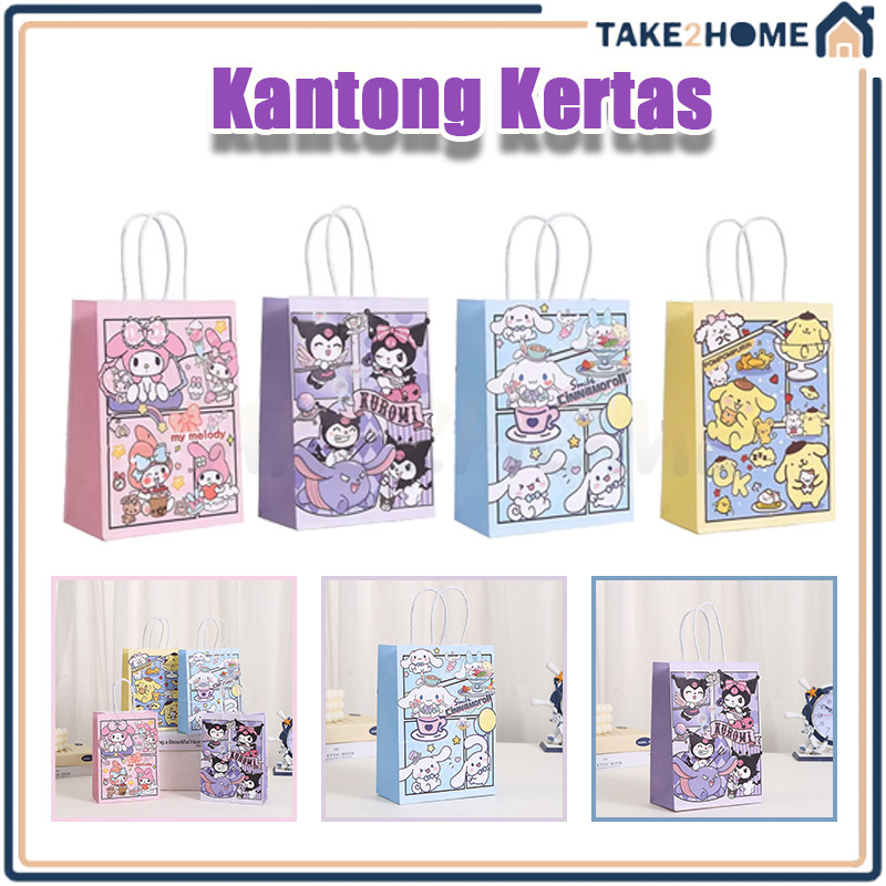 

Bingkisan Kantong Kertas Snack Anak Tas Hampers Kado Motif Kartun Lucu/Paper Bag/Happy birthday Animasi Goodie Bag