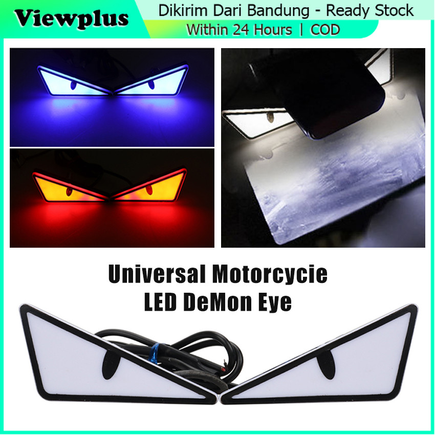Lampu Devil Mata Hias Sepeda Motor Kreatif Lampu Stroboo Mata Sepeda Motor UNIVERSAL