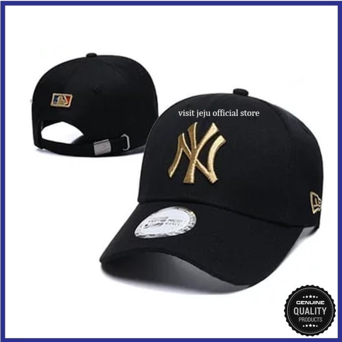 Topi NY Baseball Cap Varian Hitam-Emas
