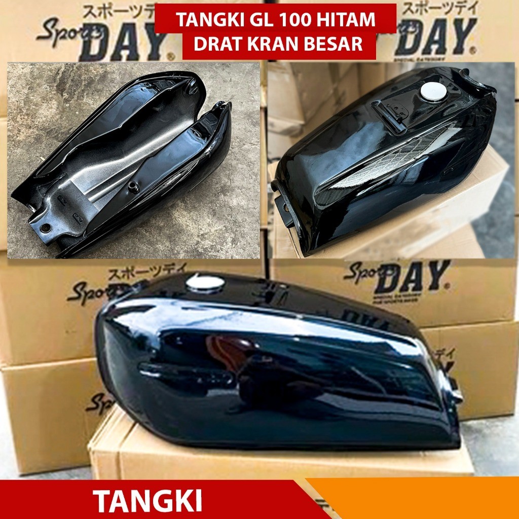 Tangki Gl 100 Tanki Gl100  Drat Kran Besar Hitam Glossy Fuell tank Gl100 DAY Tebal Kuat