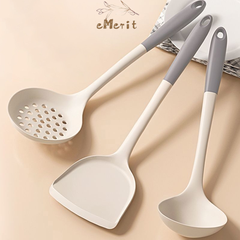 

Bahan Silikon Kuat Alat Masak Tumis Goreng / 3pcs Alat Masak Silicone Cooking Utensil / Spatula Silicon / Utensile Tahan Panas
