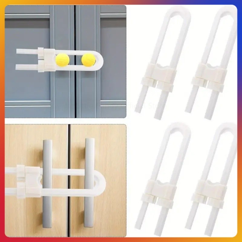 Kunci pengaman anak bentuk U/Kunci pengaman anak plastik/Kunci lemari bentuk U/Gembok plastik untuk 