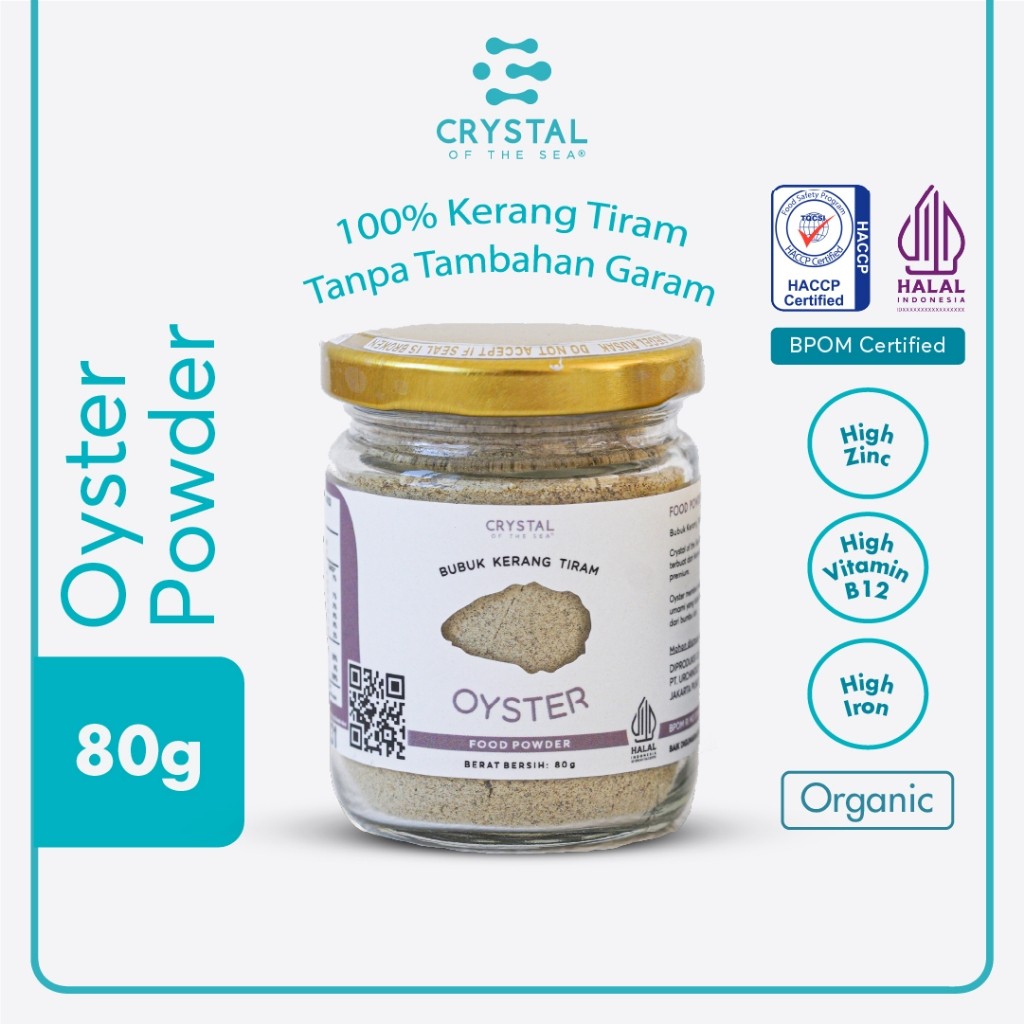 

Crystal of the Sea | Oyster Powder (80GR) (20GR)/ Bubuk Kerang Tiram / Pengganti Oyster Sauce / Saus Tiram - Bumbu Kaldu MPASI NON MSG
