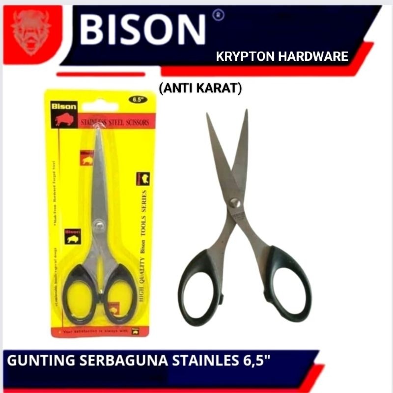 

bison gunting serbaguna 6,5 stainlessteel ( anti karat )