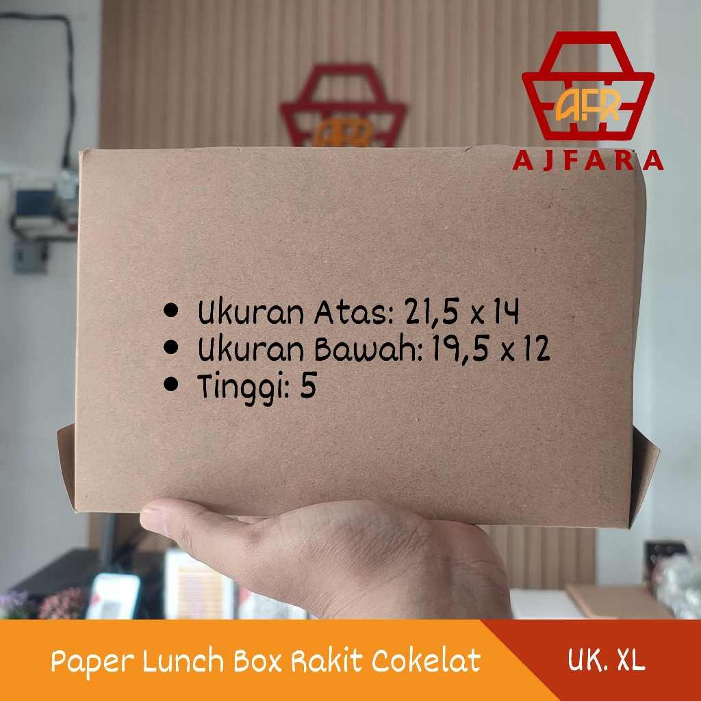Paper Lunch Box Rakit Cokelat XL