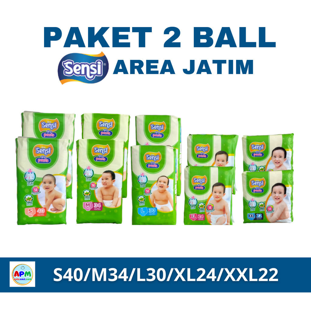 SENSI PANTS [ S40 M34 L30 XL24 XXL22 ] NIGHT BOY GIRL 4XL POPOK BAYI PER 2 BALL APM
