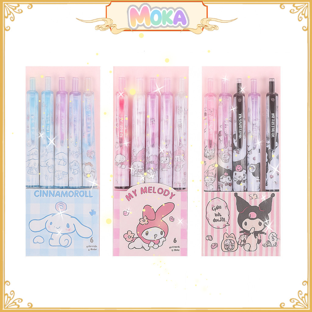 

MOKA 6Pcs Pulpen Gel Mekanik 0.5Mm / Ballpoint Mekanik MKP139