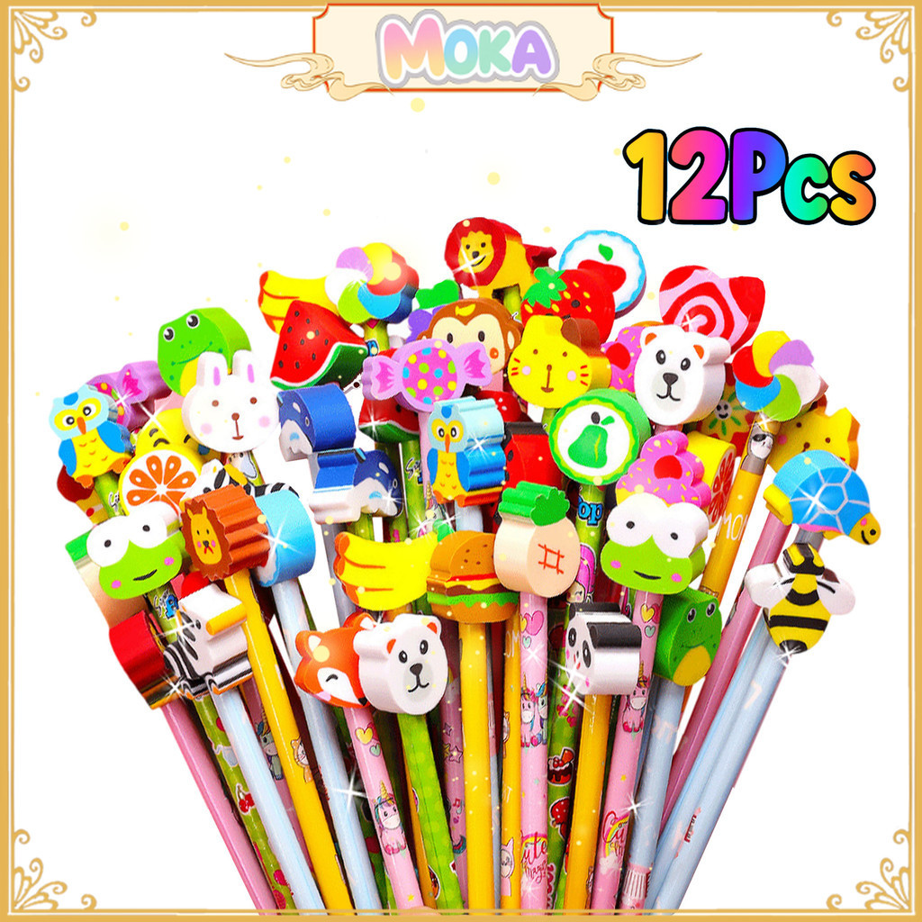 

MOKA 1 Lusin Pensil Motif + Penghapus / Pencil Tulis Motif / Pensil Tulis Murah MKP74