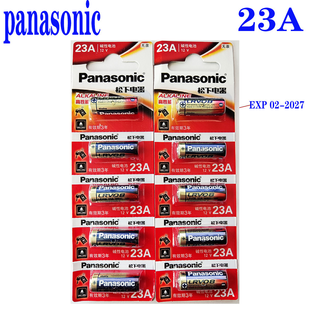 10pcs  Panasonic alkaline 23A  batteries 12V 23A 12V 23GA A23S E23A EL12 MN21 V23GA  battery
