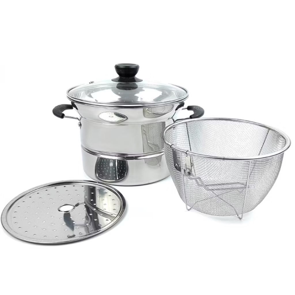 DEEP FRYER 20cm Panci Stainless Kecil Rebusan Kukusan Kecil Dandang Mini Penggorengan Dalam