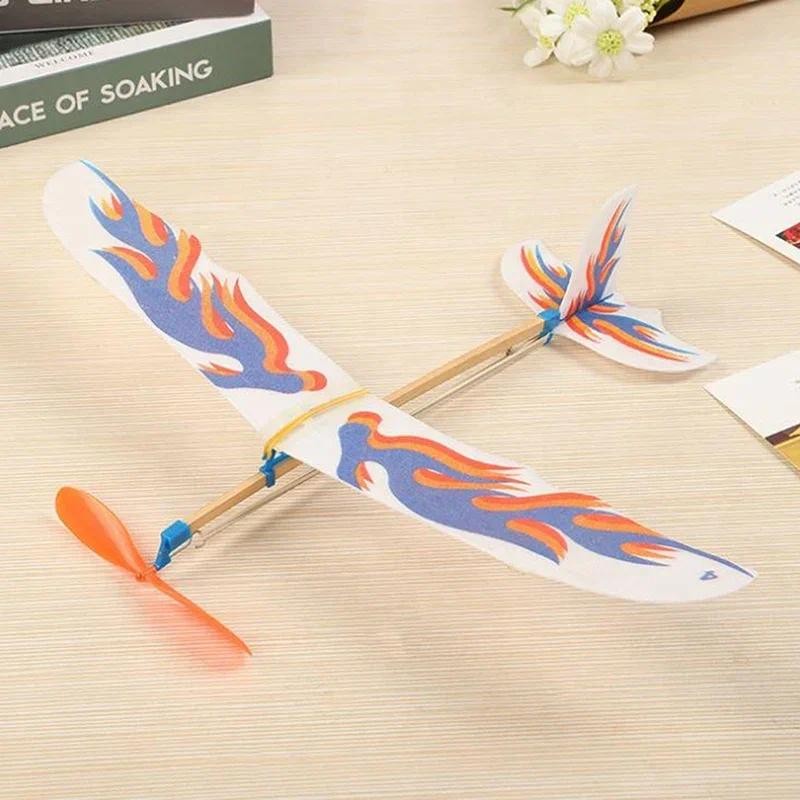 DIY Hand Throw Flying Glider Planes Rubber Powered Glider Airplane Planes Toy Windup Copter Toys Han