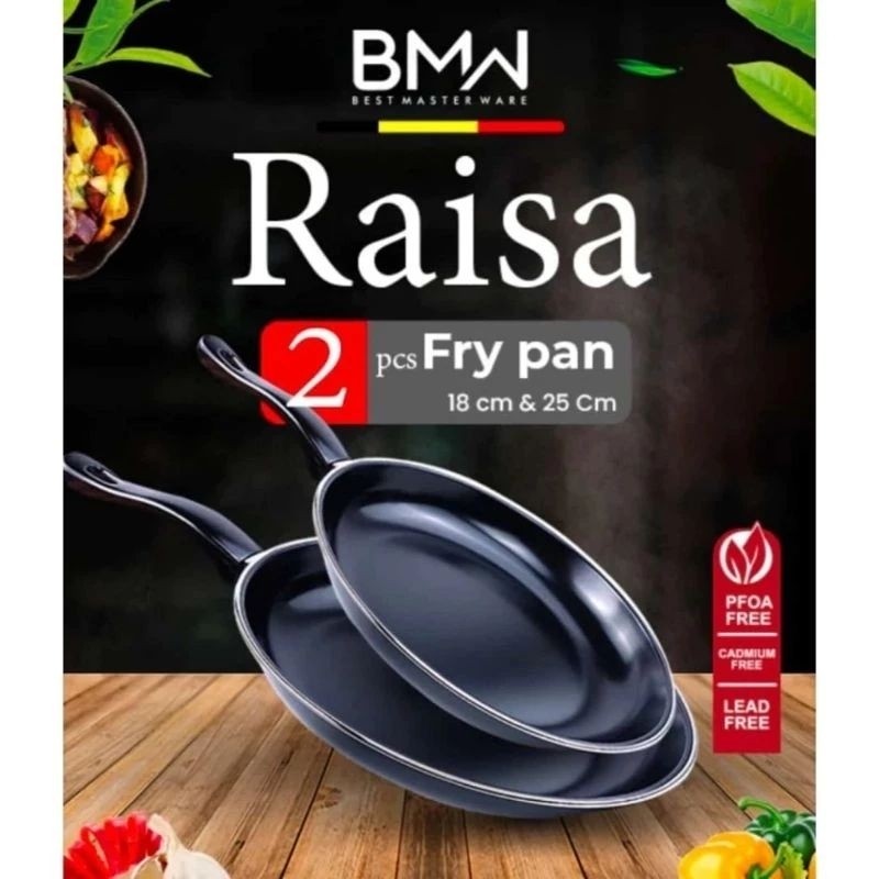 Teflon Set Isi 2pcs Fry Pan Set TEFLON ANTI LENGKET Alat Masak Wajan Penggorengan Marble MY
