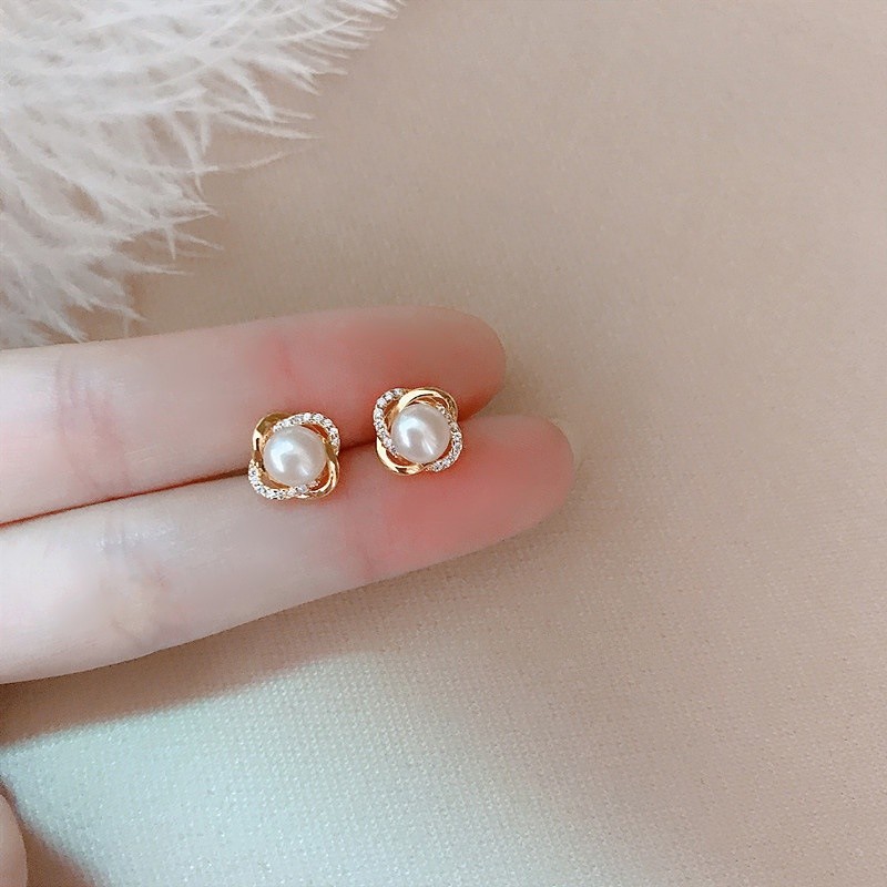 Anting Gulistan Lilit Mutiara Anting Stud Fashion Elegan Alloy