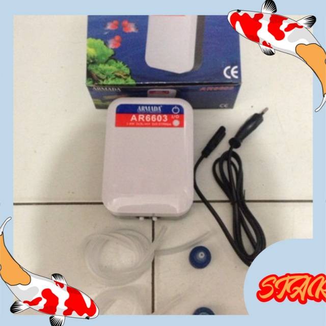 Aquarium pompa udara air pump ac dc armada ar 6603 ori