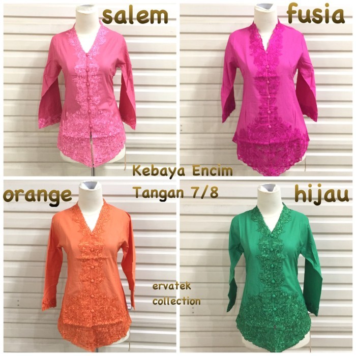 ✨LARIS✨ -Kebaya Encim Nayla KE12 Tangan 7/8 Renda Senada Kebaya Kartini Wanita - SIZE M