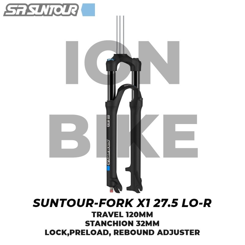 Fork 27.5 Oversize Suntour X1 Travel 120 Lock Rebound 32mm T120 T 120 - Sepeda MTB X 1 XCR New Gener