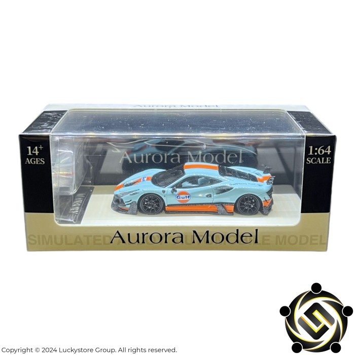 Aurora Model 1:64 Mansory Ferrari F8XX Tributo Gulf Carbon Parts with Figure Limited