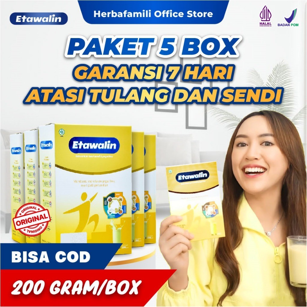 

5 BOX ETAWALIN 100% ORIGINAL 5 BOX | Susu Kambing Ori Official Store Asli Ampuh Atasi Nyeri Sendi Dan Pegel Linu ETAWALIN