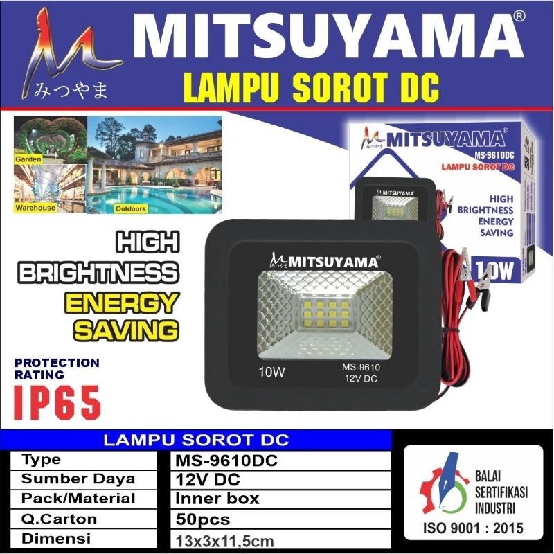 Lampu Sorot LED DC 10 Watt Aki Lampu Sorot DC LED 10Watt Cahaya Putih Kuning Lampu Sorot MITSUYAMA M