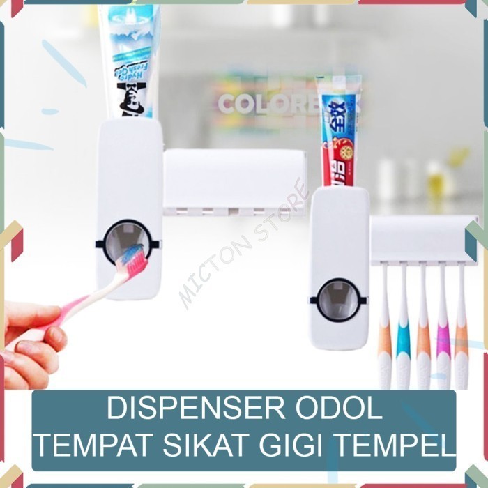 TOPTON Dispenser Odol Tempat Sikat Gigi Rak Kamar Mandi Toothpaste LionStar Plastik Berkualitas Mura