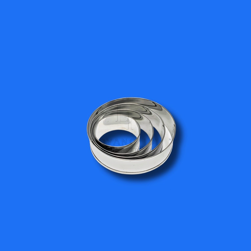 Ring burger / cetakan roti cutter bulat Ukuran 6 8 10 12 cm bahan stainless steel tebal - anti lengk