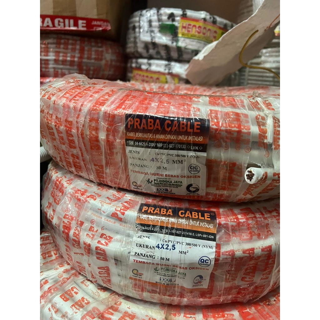 Kabel Praba NYM 4 x2,5 mm roll 50m kabel listrik instalasi