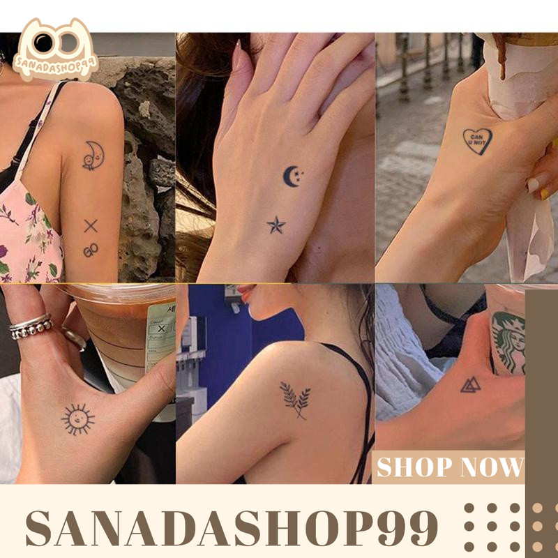 (ACC141) 77pcs Stiker Tato Semi Permanen Tahan Air Non-Reflektif Tatto untuk Pria Wanita