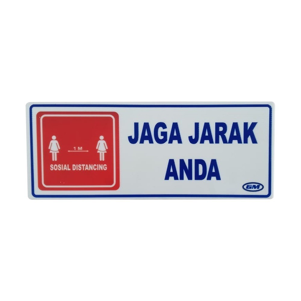 

GM LABEL JAGA JARAK ANDA UK. 15 X 30 CM