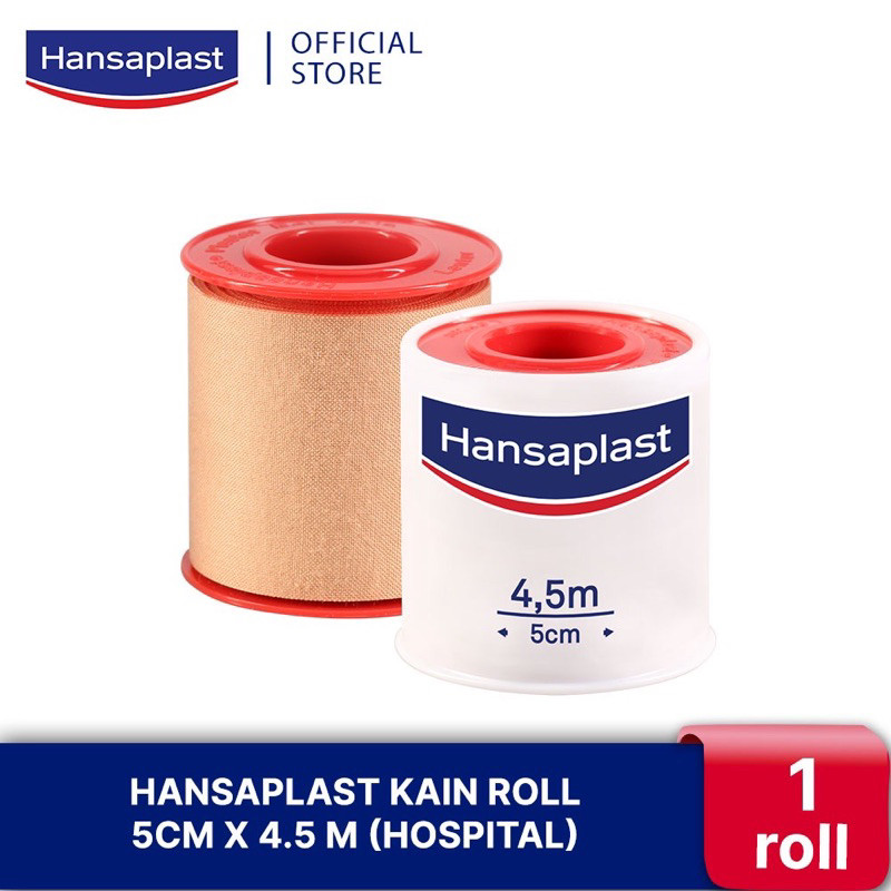 TI Hansaplast Kain Roll - 5cm x 4.5 m (Hospital) - Plester Berdaya Rekat yang Kuat
