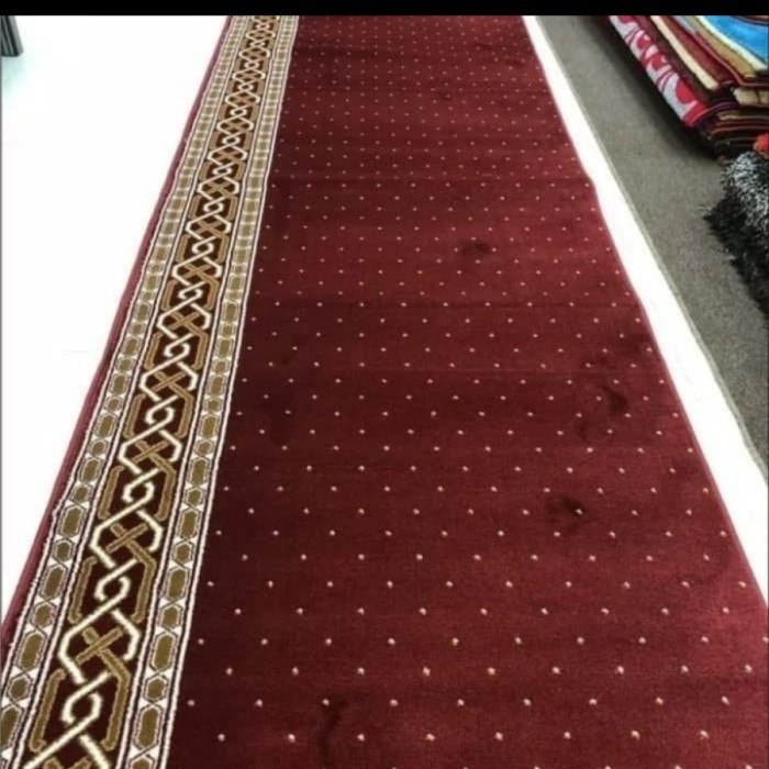Karpet Masjid Tebal 12mm Al Aqsha Meteran / Karpet Sajadah - Hijau polos
